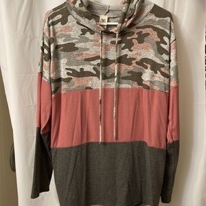 Woman’s long sleeve hoodie camouflage